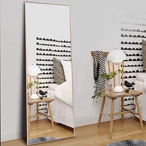 Trvone Full Length Mirror Floor Mirror, Large Rectangle Bedroom Mirror Dressing Mirror Wall-Mounted Mirror, Standing Hanging or Leaning Against Wall, 65"x22" (Rose Gold)
