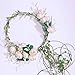 Floral Fall Adjustable Bridal Flower Garland Headband Flower Crown Hair Wreath Halo F-83 (A-Champagne)