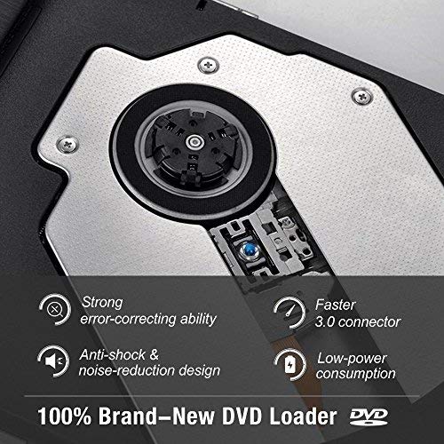 External CD DVD Drive USB 3.0 Portable CD DVD +/-RW Drive Slim DVD/CD ROM Rewriter Burner Writer, High Speed Data Transfer for Laptop/Desktop/MacOS/Windows10/8/7/XP/VVista