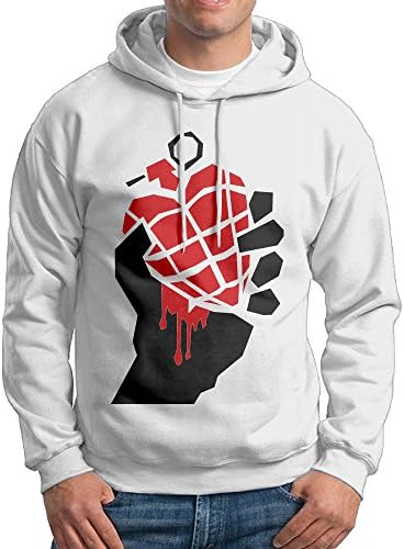 DAELA Men Hoodies Music Band New Pullover L White