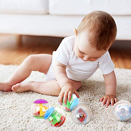 Playkidz Super Durable 5 Pack Rolling and Rattling Sensory Balls