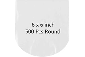 OYSIR Round 500 PCS 6" x 6" Odorless PVC Clear End Shrink Wrap Bags for Soaps, Bottles, Bath Bombs Packaging, DIY Handmade Crafts Bags, Round. Use Better