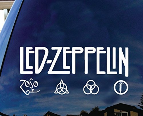 YourChoiceDecals Led Zeppelin British Rock Band Album Logo Silhouette Car Truck Laptop Window Decal Sticker 9x4 Inches White