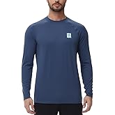 HUGE SPORTS Mens UPF 50+ UV Sun Protection Shirts Long Sleeve Quick Dry Rash Guard for Swimming Fishing Hiking Running