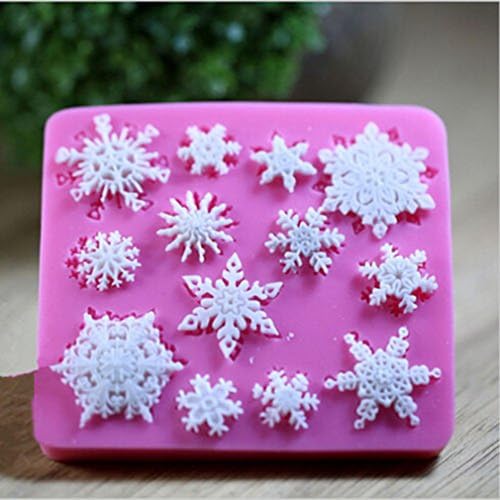 BeipeY Snowflake Molding Baking Mold DIY Fondant Cake Mould Handmade Soap Mould Baking Tools Cake Decorating Baking Tools Christmas Pastry Decoration Tools