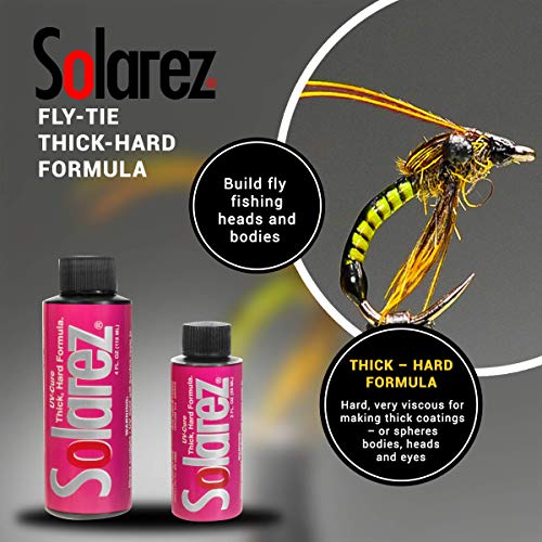 SOLAREZ Fly Tie UV Cure Resin - Thick Hard Formula (2 oz) Fly Tying, Fly Fishing, Build Fly Heads and Bodies