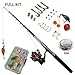 Carbon Fiber Pen Fishing Rods and Spinning Reel Combos Mini Pocket Size Pole 39 Inches and 55 inches with Hooks Lures Floats Line in Tackle Box Full Kit