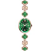 Gosasa Stylish Women's Bracelet Petal Oval Quartz Watch Luxury Elegant Dress Four-Leaf Clover Waterproof Ladies Diamond Wristwatch with Date