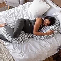 Boppy Slipcovered Total Body Pregnancy Pillow Gray White Amazon