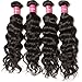 Dinoce Compatible with Longqi Beauty Brazilian Natural Wave Virgin Hair 1 Bundle Unprocessed Remy Human Natural Wavy Hair Weave, Natural 1b Color Can Be Dyed, 100g (14 Inches)