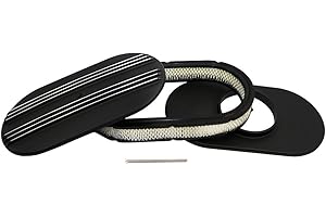 Assault Racing Products A6021-4PBK 15 x 2 Oval half Finned Black Aluminum Air Cleaner Assembly Retro