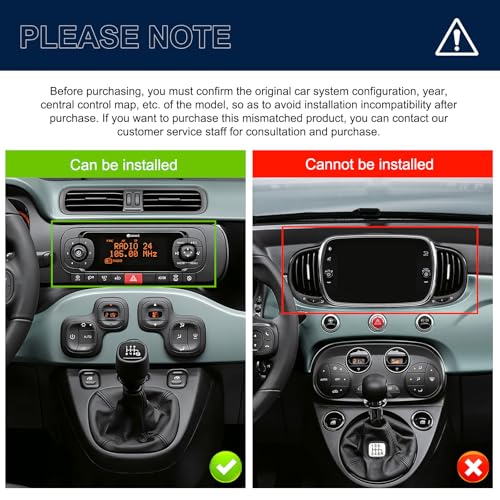 2G 64G Android Car Radio for Fiat Panda 2013-2020 7 Inch Touchscreen Car Radio Panda with Wireless Carplay Android Car GPS Mirror Link Bluetooth FM/RDS Radio WiFi USB + Rear Camera