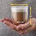 Cappuccino Cups Set of 4 - Insulated Espresso Glasses (6 oz)