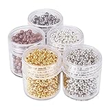 Pandahall 5 Box 3mm Mixed Color Iron Round Spacer Beads (about 270pcs)