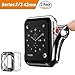 Apple Watch 3 Case, 2 Pack ARKFU iWatch 42mm Rugged Protective Slim Shock Resistant Soft TPU Case Bumper Cover Apple Watch 42mm Screen Protector Series 3 Series 2, Black and Clear