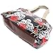 Anladia Cartoon Skull and Roses Oilcloth Shoulder Bag Canvas Strap Women Handbag