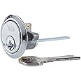 Yale Replacement Rim Cylinder, Suitable for Doors, 4 Keys Provided, P-Chrome, 4 Keys, 38-57 mm