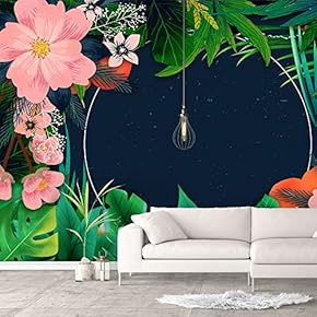 Wall Murals for Bedroom Green Plants Animals Removable Wallpaper Peel and Stick Wall Stickers - 66x96 inches