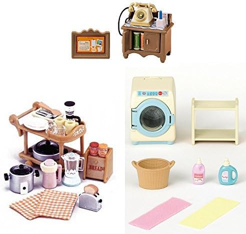 3 Different Sets - Kitchen Appliances, Telephone and Washing Machine Sets (Japan Import)