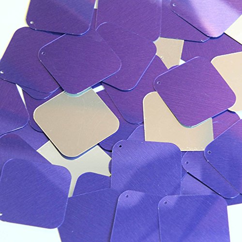 Purple Silver Sequin Square Diamond 1.5 inch Metallic Couture Loose Paillettes. Made in USA.