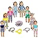 American Doll Clothes fit American 18'' Girl Dolls, 19 pcs 18 inch Doll Accessories Including 8 Complete Sets of Clothing Outfits with Hair Bands and Cap