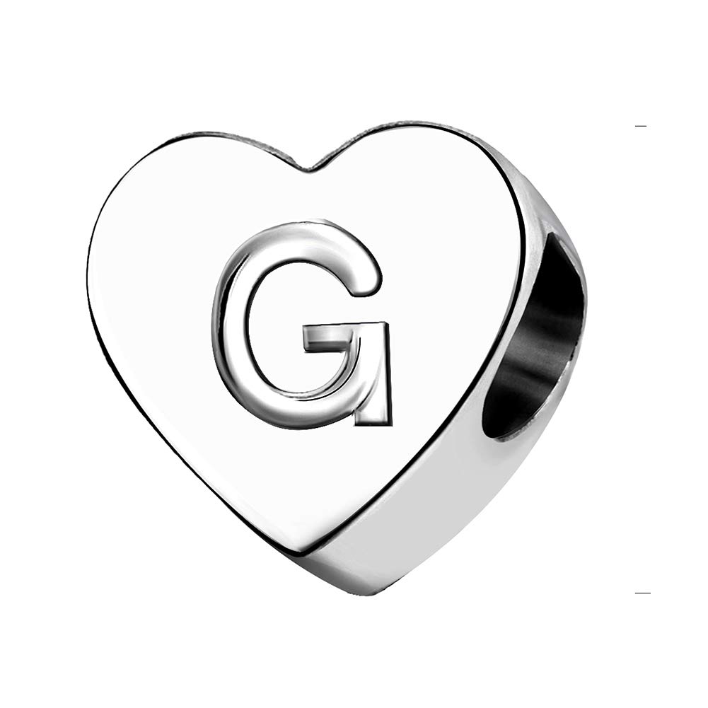 KunBead Jewelry Letter G Initial Charms Cheap Family Love Heart Wife Charms for Women Valentines Sale fits Bracelets
