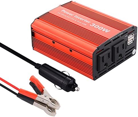 Cooolbuy 300W Car Power Inverter DC 12V to 110V AC Converter with Dual USB Charger