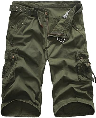 Men's Cargo Shorts Relaxed Fit with Multi Pockets (32, Army Green)