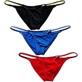 COMLIFE Men's Ice Silk String Bikini Underwear Thin Bulge Pouch Triangle Briefs Underpants Bikini Briefs