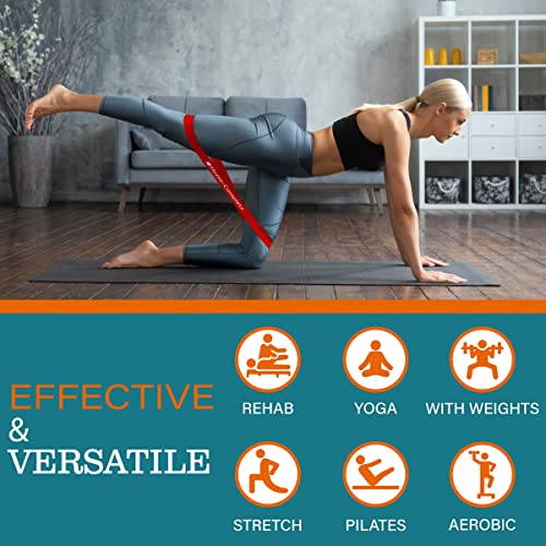 Resistance Band Exercise Loops Set of 4 Elastic Workout Bands for