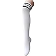 Zando Womens Stripes Thin Tube Socks Thigh High Tights Over Knee Socks Casual Knee High Stockings Striped Thigh Highs