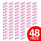 Adorox Pink (48 Pieces) Small Clothes Pins Baby Shower Clothespin Favors Pink Girl Blue Boy Party Game