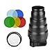 Soonpho Snoot with Honeycomb Grid 5pcs Color Filter Kit for Speedlight Speedlite Flash Flash Accessories