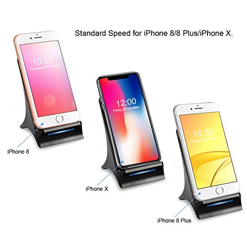 DAZL QI Wireless Charging Phone Stand with Cooling Fan Fast Wireless Smart Charger Pad Cell Phone Holder for iPhone X 8/8 Plus Samsung Galaxy S8 S8 Plus Note8 S7 iOS11 and all QI-Enabled Devices - Thumbnail 4