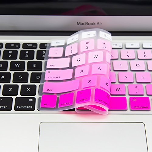 Allytech Faded Ombre Series Keyboard Cover Silicone Skin Protector for MacBook Pro 13" 15" 17" (with or w/out Retina Display) iMac Apple Wireless Keyboard and MacBook Air 13" (# Gradient light Pink)