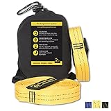 GOLDEN EAGLE SUMMER SALE - Hammock Straps Set XL Pro - 100% No Stretch Camping Tree Hanging Suspension System Heavy Duty - 23 Loops Each. Length - 118 in