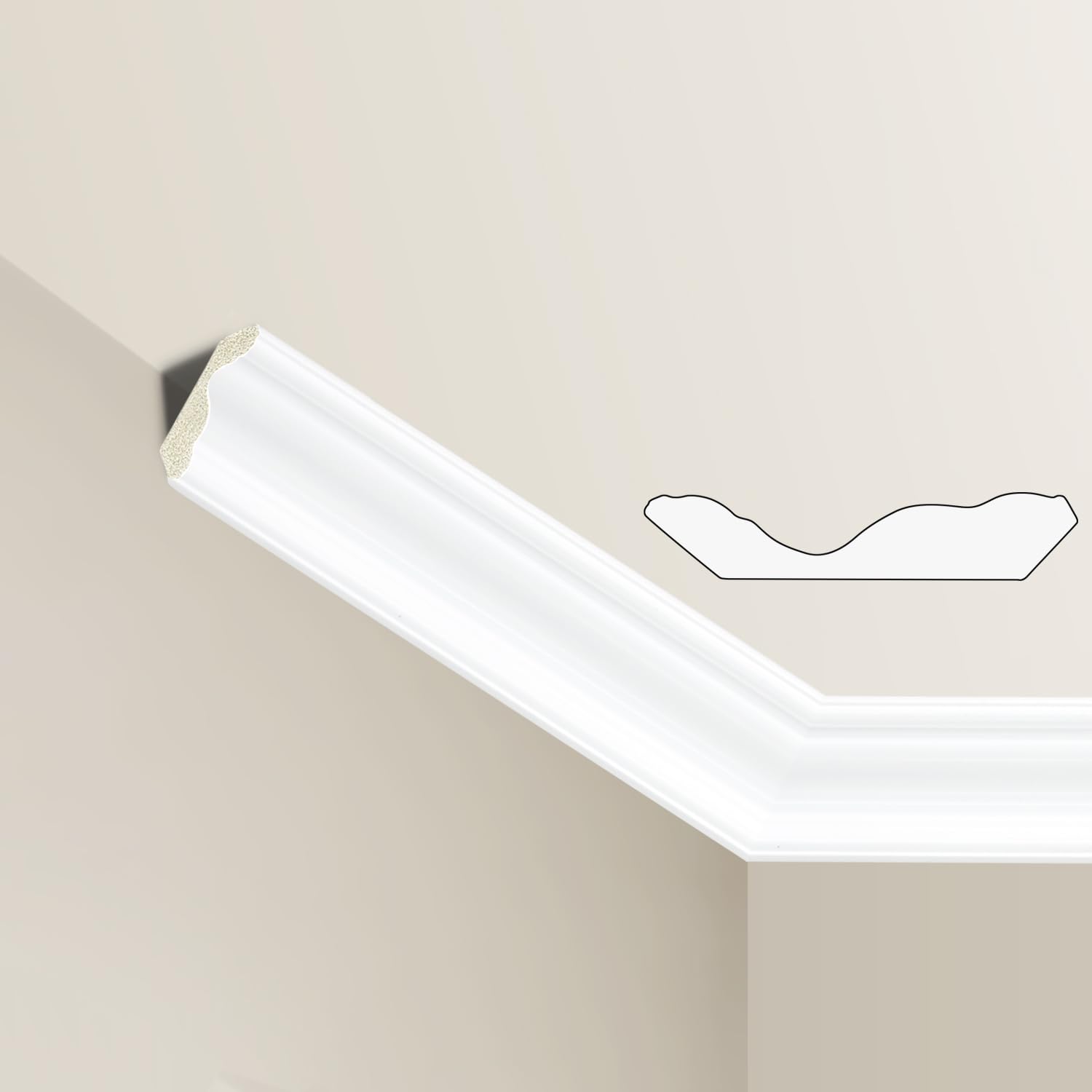 Ceiling Crown Molding Trim, 10 Pack High Impact