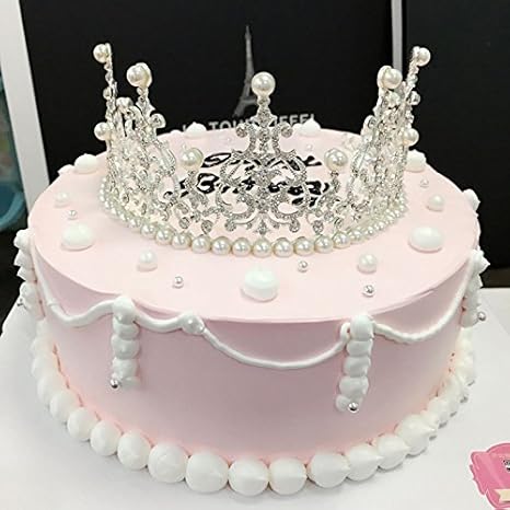 Zehui Cake Decorations Elegant Wedding Princess Crown White