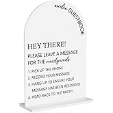 Audio Guest Book Sign, Wedding Engagement Bridal Shower Decor for Ceremony Party Reception Table Desk Decor Acrylic Sign