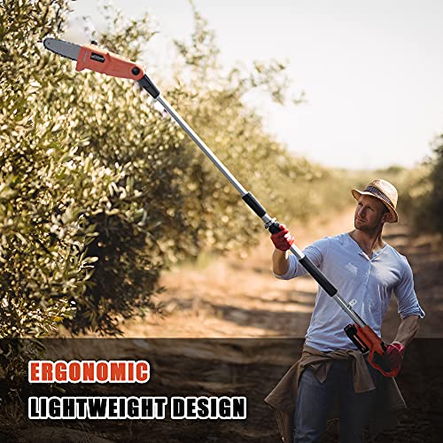 Voltask Cordless Pole Saw, 20V 8Inch Telescoping Electric Pole Saw