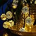 Globe String Lights Plug-in Metal Ball Fairy Lights, Connectable with Tail Plug, Adjustable with Multi Modes, Novelty Decorations for Christmas, Halloween, Party, Wedding, Bedroom (Warm White)