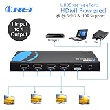 Orei UltraHD 4K @ 60 Hz 1 X 4 HDMI Splitter 1 in 4 Out 4 Port 4: 8-Bit - HDMI 2.0, HDCP 2.18 Gbps