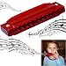 dazzling toys Translucent Harmonica - 2 Pack Set of Colorful 4 Starter Instruments for Kids Party | Holidays and Special Events - Top Quality Beginners Harmonica with Standard 10 Hole Structure - Ages 3 +, Red,