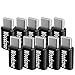 Micro USB to USB C Adapter 10 Pack Aluminum Woodcovo Converter Micro USB to Type C USB Adapter Data Syncing and Charging Converter for Samsung,MacBook,ChromeBook Pixel,Nexus (Black)