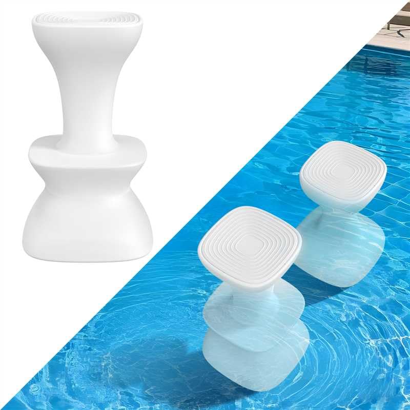 Photo 1 of 30" Pool stools for Underwater,Pre-Weighted Pool Stools with Foot Rest,Waterproof Patio Furniture with Adjustable Feet for Poolside Seats for Edge,1PC