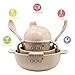 Baby Feeding Bowls - Wheat Fiber Ultimate Baby Feeding Set Baby Bowls Fork Spoon and Cup Perfect To Go Storage FDA Approved BPA Free CPC Certified