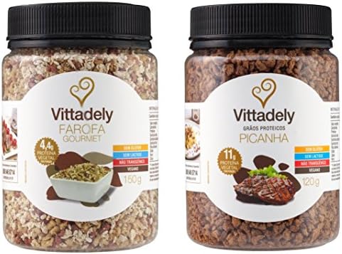 Seasoned Cassava Flour and Seeds Mix and Meat Flavored Protein Soy Grains Set of 2 Units (Total 9.5 Ounce)
