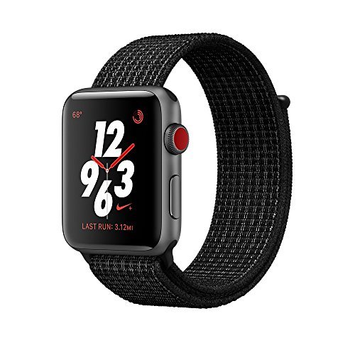 Apple Watch Series 3 Nike+ - GPS+Cellular - Space Gray Aluminum Case with Black/Pure Platinum Nike Sport Loop - 42mm