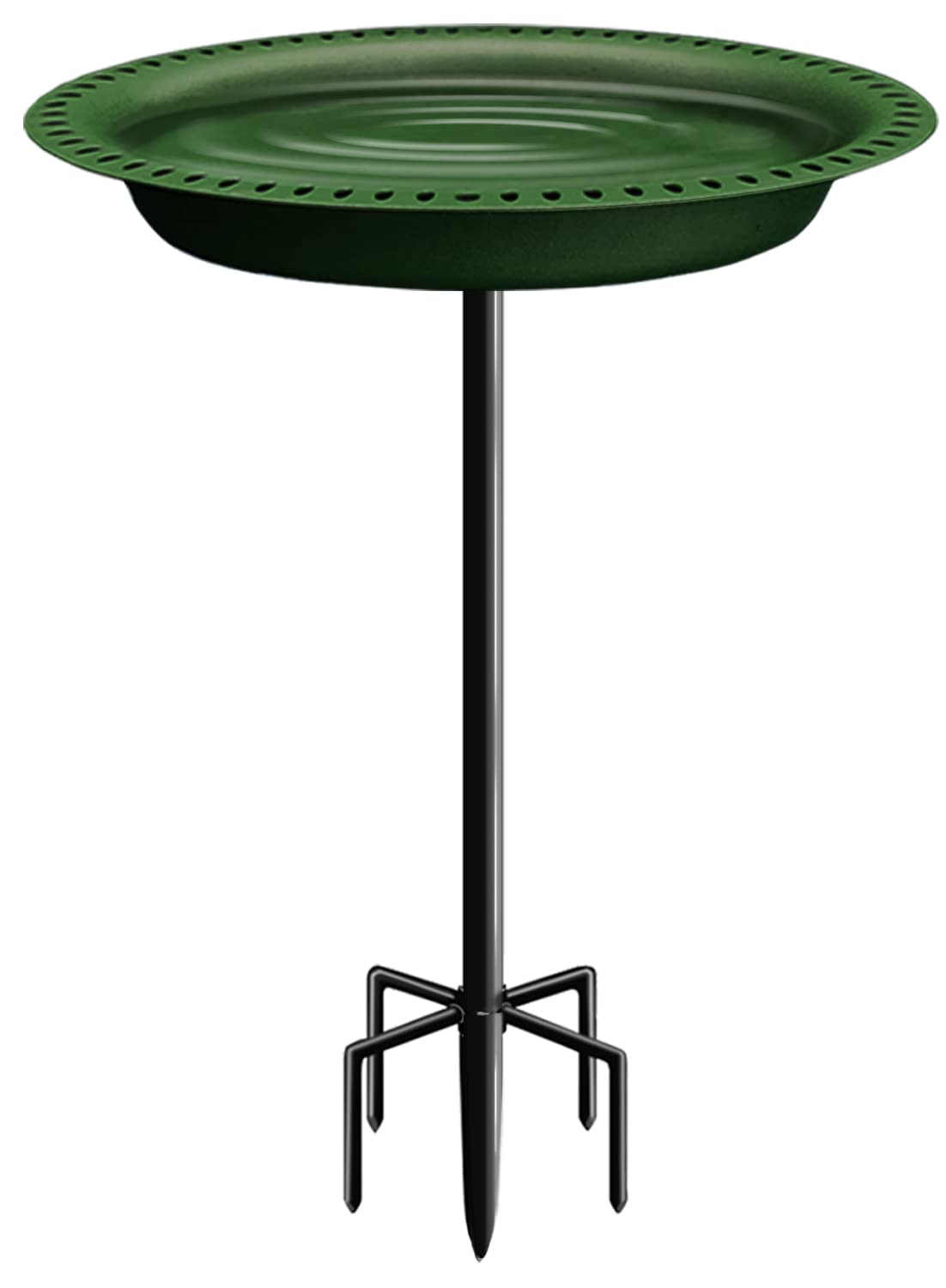 Photo 1 of ***MISSING PART*** Garbuildman Upgraded 5-Prong Base Bird Bath with Metal Stake, Detachable Decoration Bowl Spa & Freestanding Birdfeeder for Outdoor Garden, Oval Style, Green   ***(BOX RIPPED/TORN)***