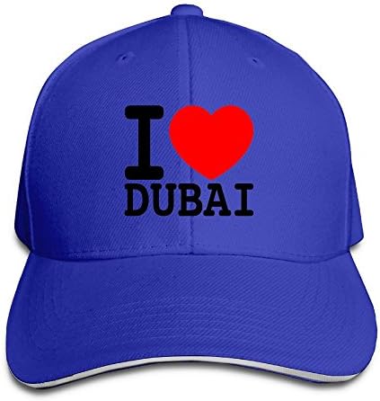 Fonsisi Creative I Love Dubai Casual Design Unisex Cotton Sandwich Peaked Cap Adjustable Baseball Caps Hats